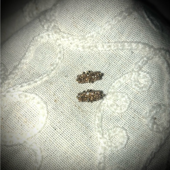 Gold Druzy posts - 14k over sterling - Picture 7 of 8